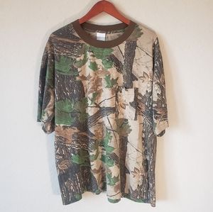 VTG Single Stitch Realtree Camo Pocket T Shirt